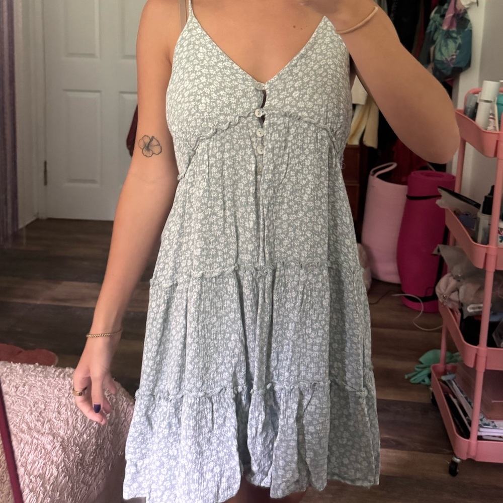 Altar’d State Light Blue Floral Midi Dress - Picture 7 of 10